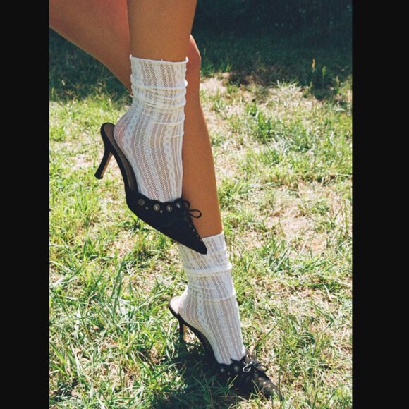 Princess Polly Lemonade Charisma Black Pointed Toe Heels 8 - Picture 7 of 11